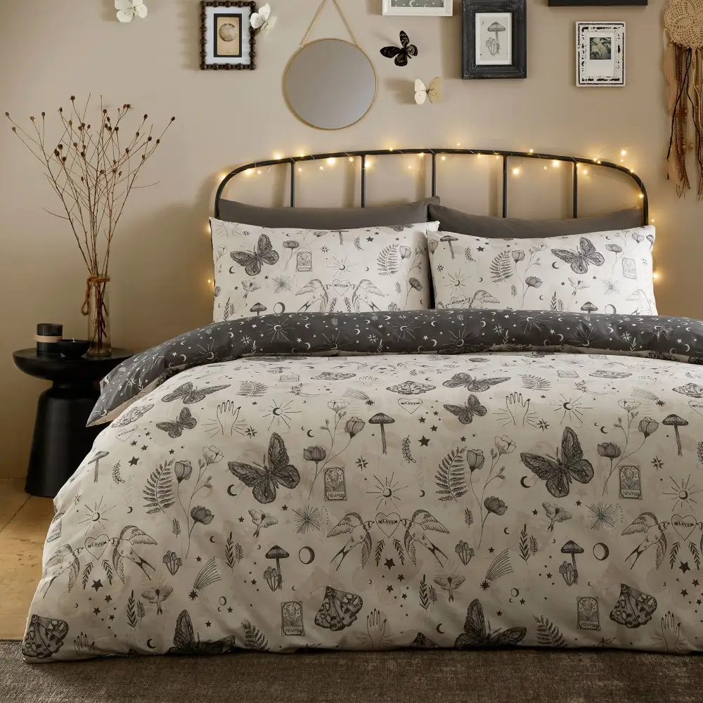 Contemporary Bedroom Reversible Check Polycotton Duvet Cover Set