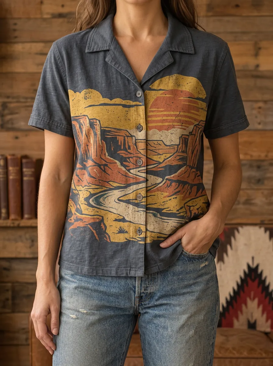 Women's Desert Landscape Sunset Wilderness Shirt