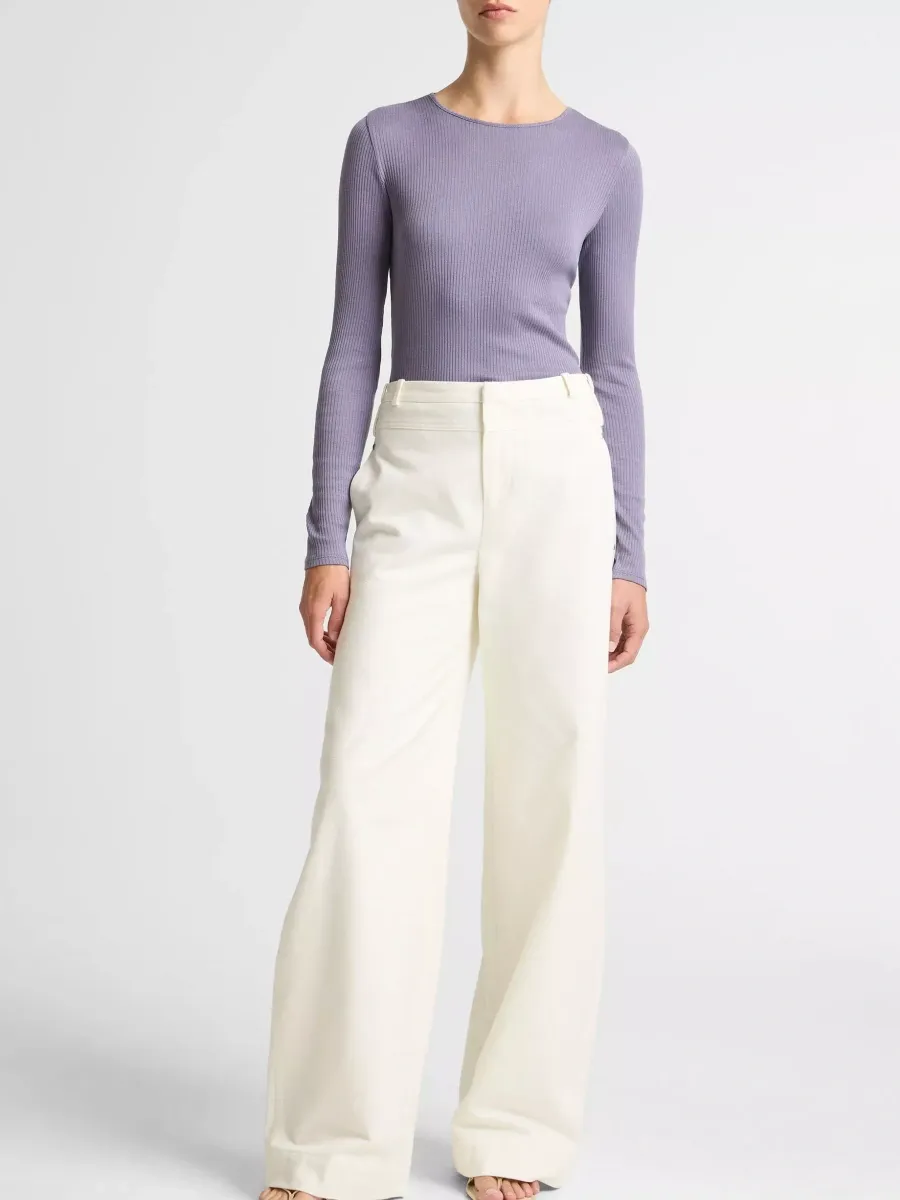 Ribbed Round Neck Tee