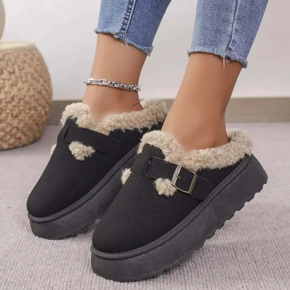Round Toe Platform Slippers