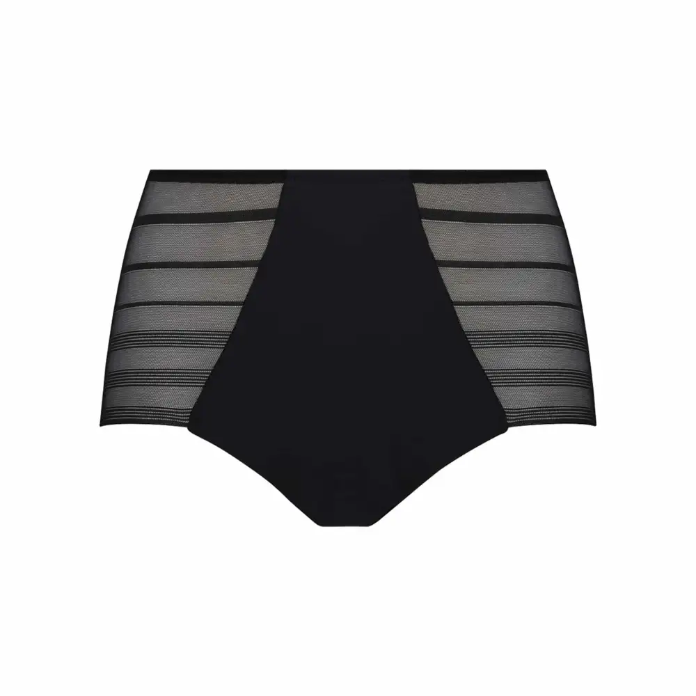 Women's Seamless Elastic Waistband Mesh Striped Shaping Supportive Fit Brief Panty