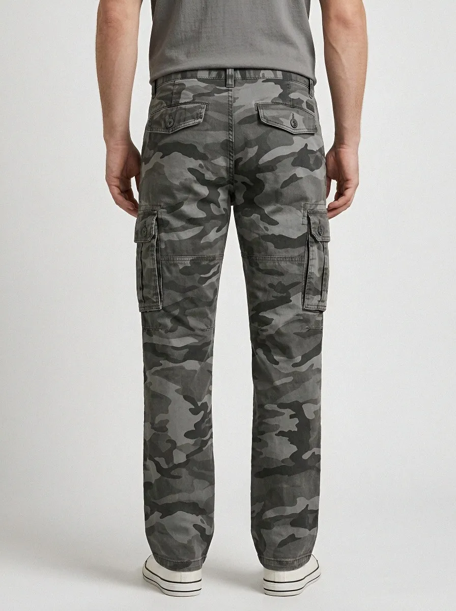 Camouflage Military-Inspired Urban Camouflage Cargo Pants