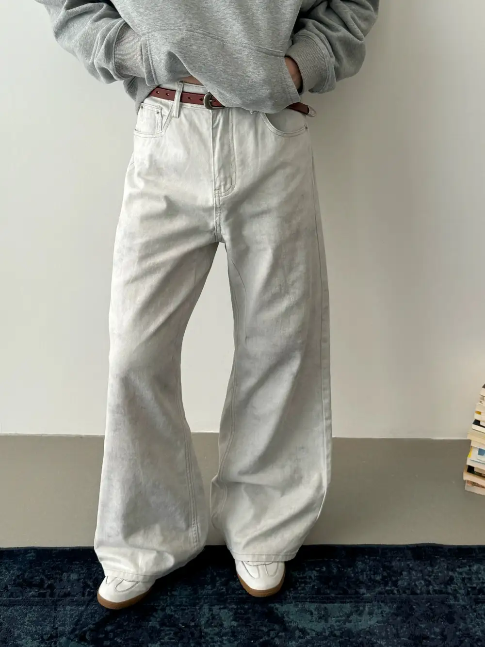 Vintage Faded Effect Casual Jeans