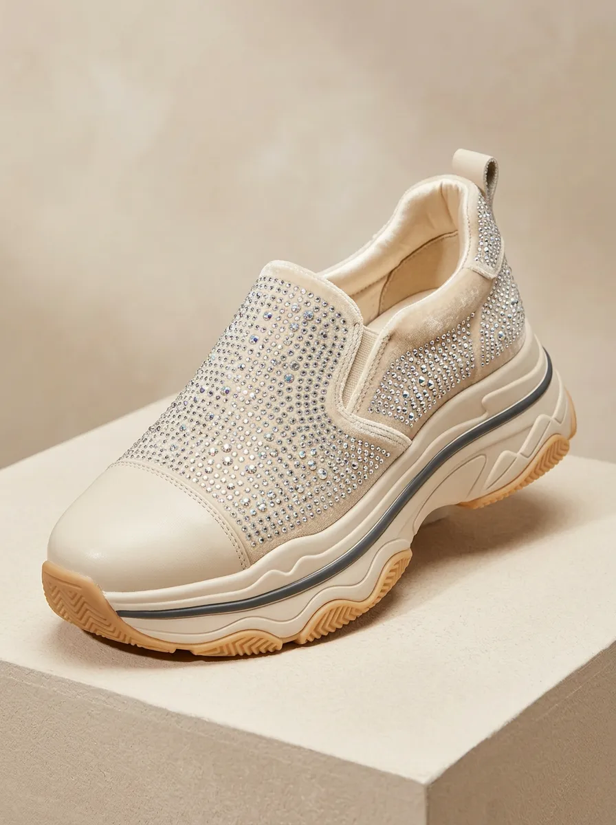 Everyday Slip-On Women's Rhinestone Platform Shoes