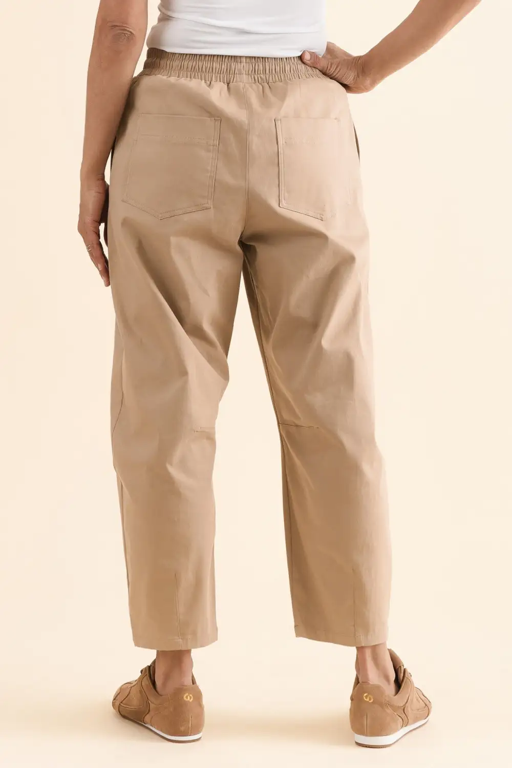 Barrel Leg Mid Rise Pants