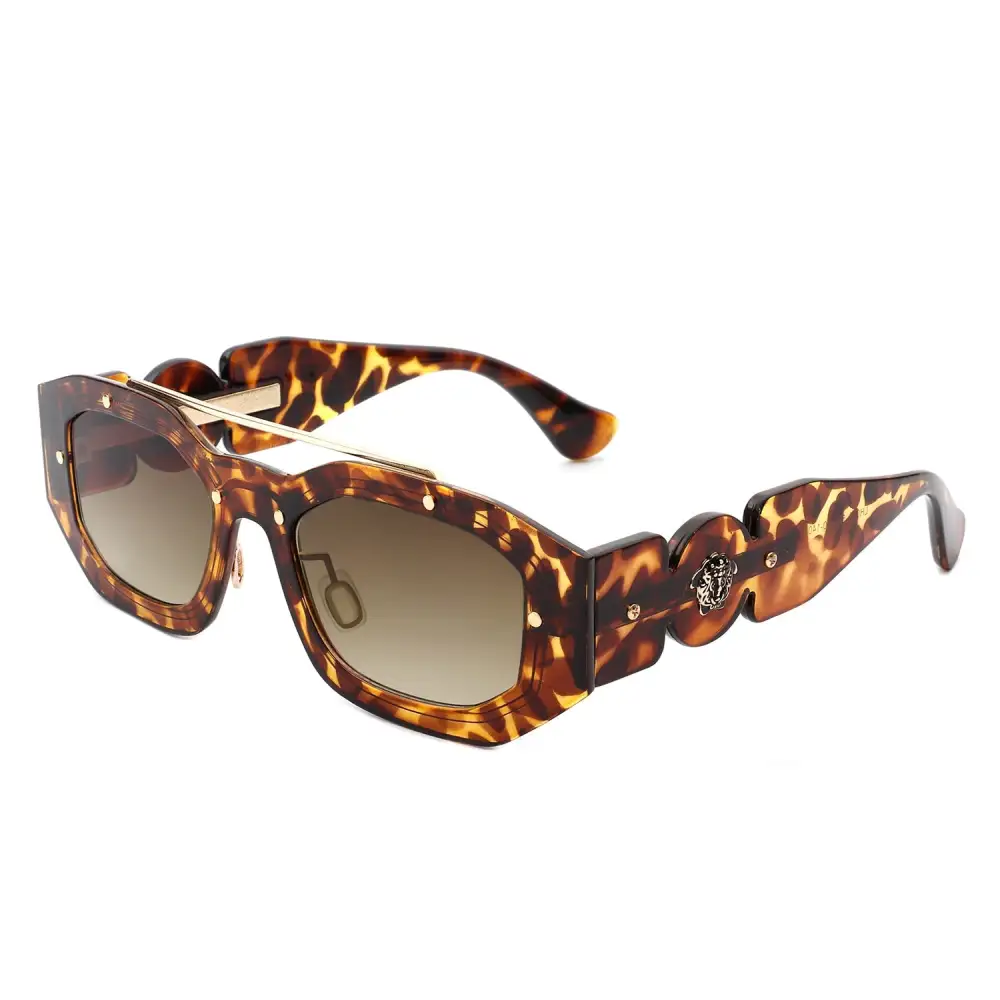 Plush Square Geometric Frame Sunglasses