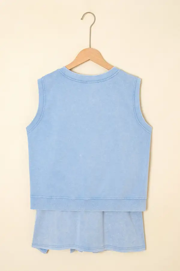 Casual Cotton Blend Pieces Detail Coordinated Set