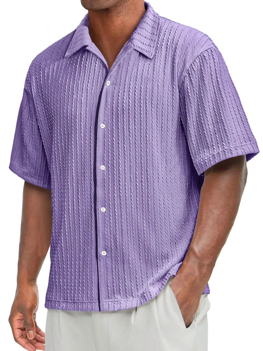 Tailored Short Sleeve Open Collar Shirt