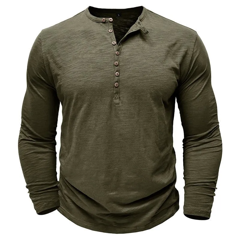 Long-Sleeve Henley Shirt