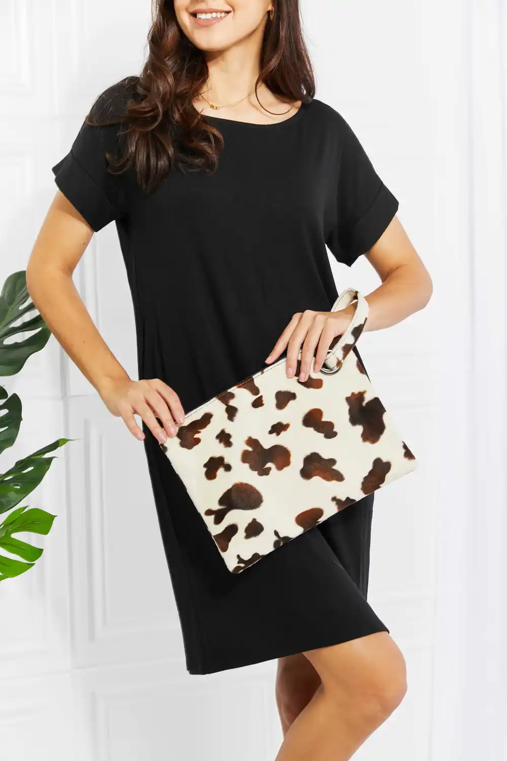 Animal Print Fluff Wristlet