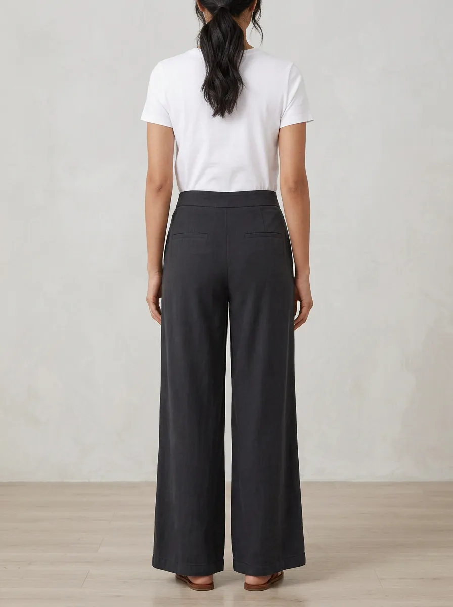 Women's Front-Slit Wide-Leg Trousers