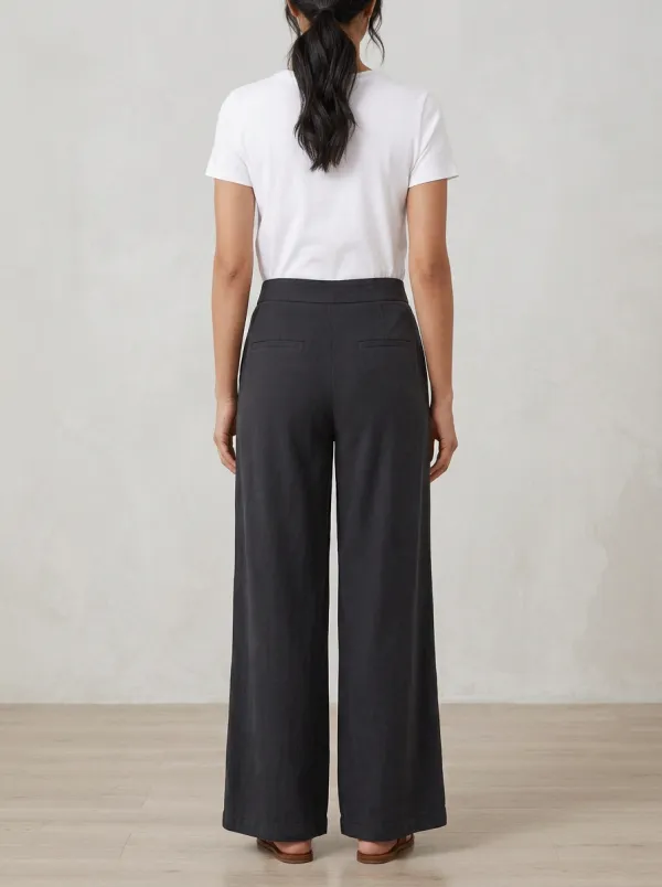 Women's Front-Slit Wide-Leg Trousers