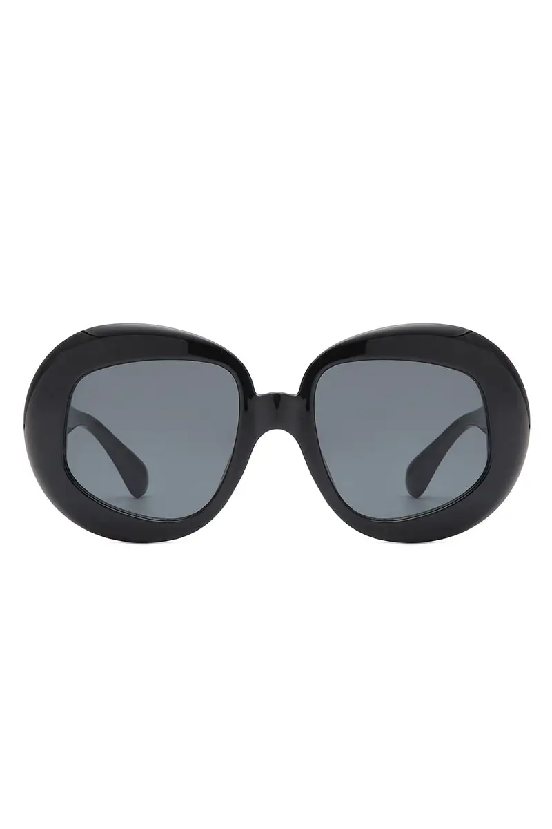 Sleek Oval Round Frame Sunglasses