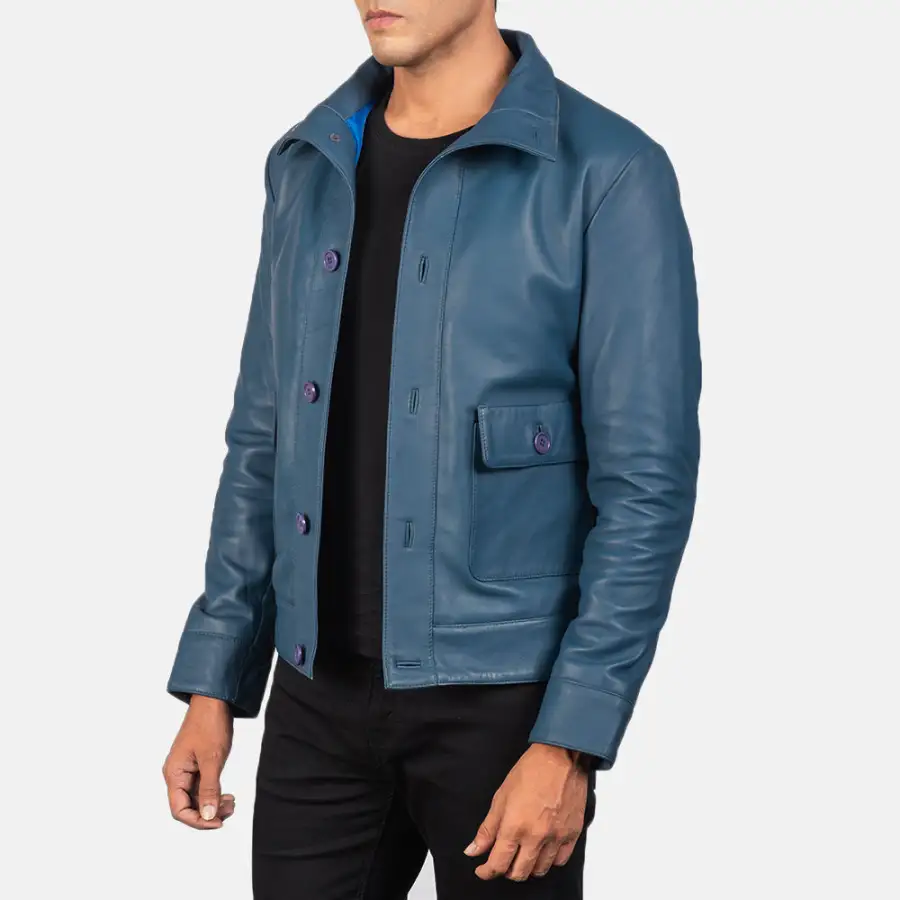 Men's Classic Casual Bomber Leather Jacket