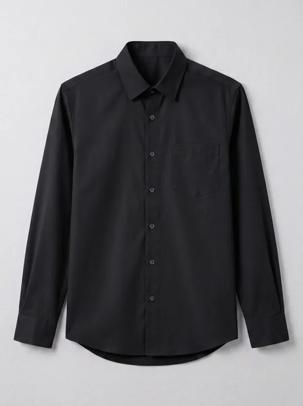 Men's Non-Iron Cotton Light Blue Long Sleeve Button-Down Shirt