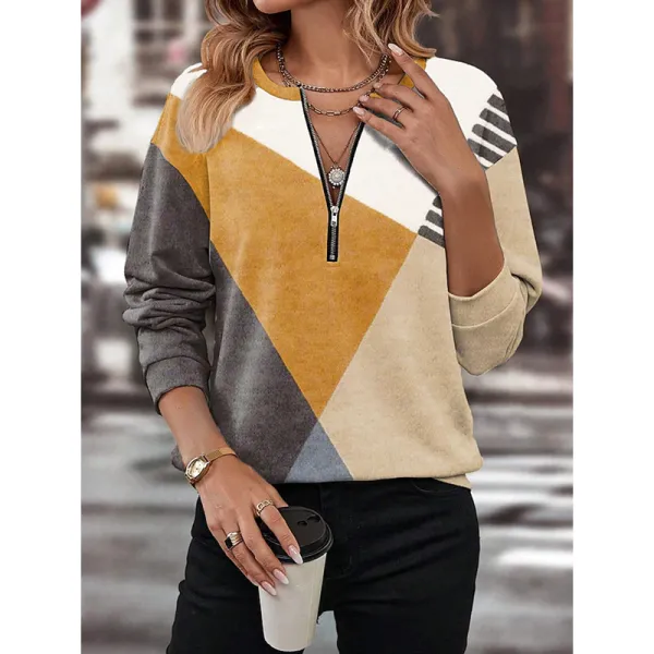 Knit Zip Front Sweatshirt