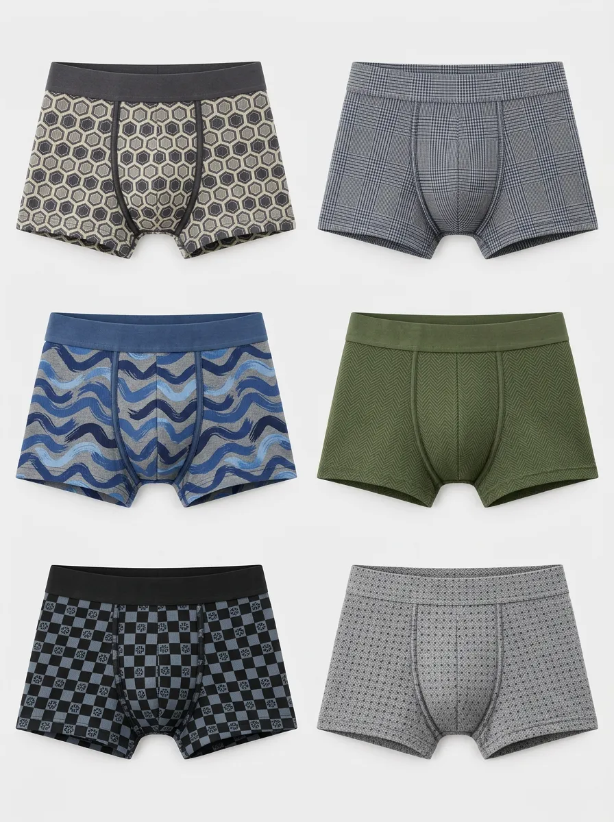 Men's Bennett Geometric Boxer Briefs 6-Pack