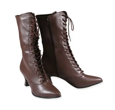 Women's Classic Stable Lace Up Faux Leather Ankle Boots