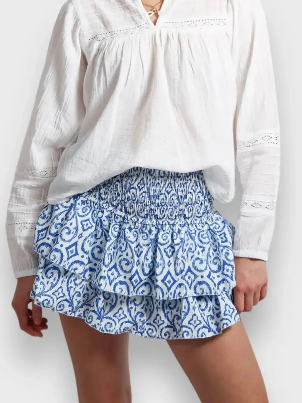 Tidy Ruched Smocked Skirt
