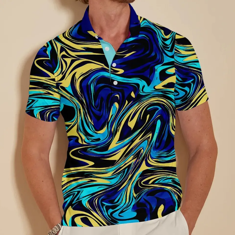 Versatile Performance Short Sleeve Button Up Polo Shirt