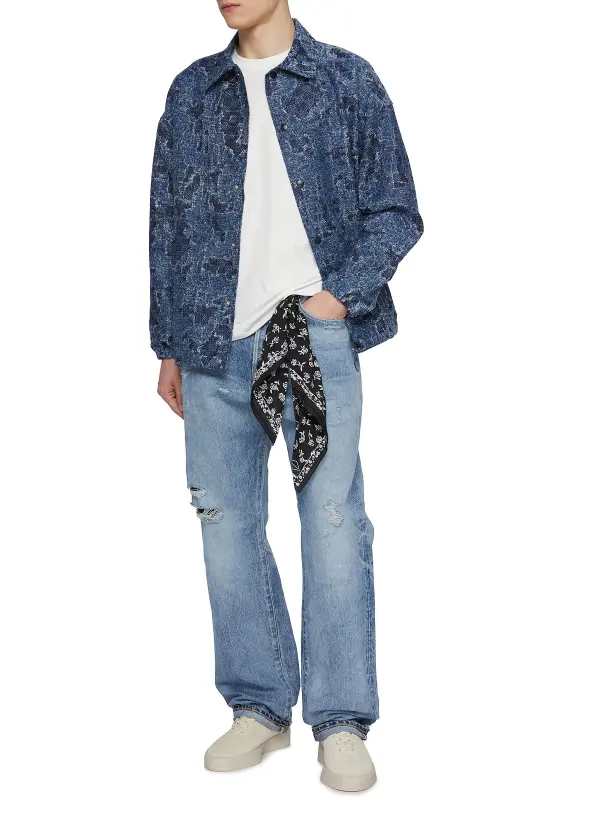 Simple Soft Straight-Cut Light Blue Cottom Jeans