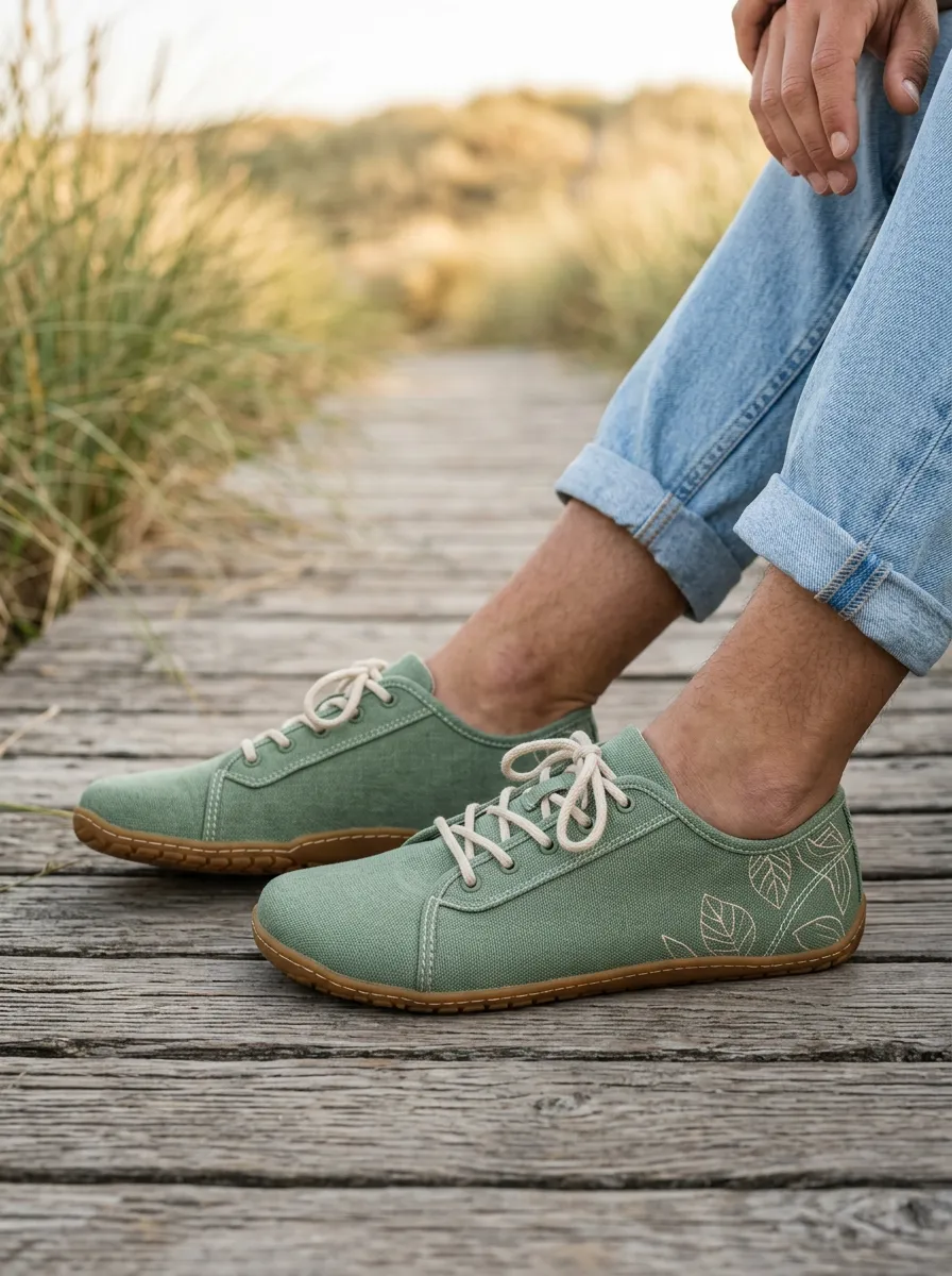 Trail-Inspired Leaf Graphic Finish Unisex Barefoot Shoes