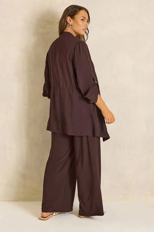 Set Jacket & Trouser Chocolate Brown detail 2