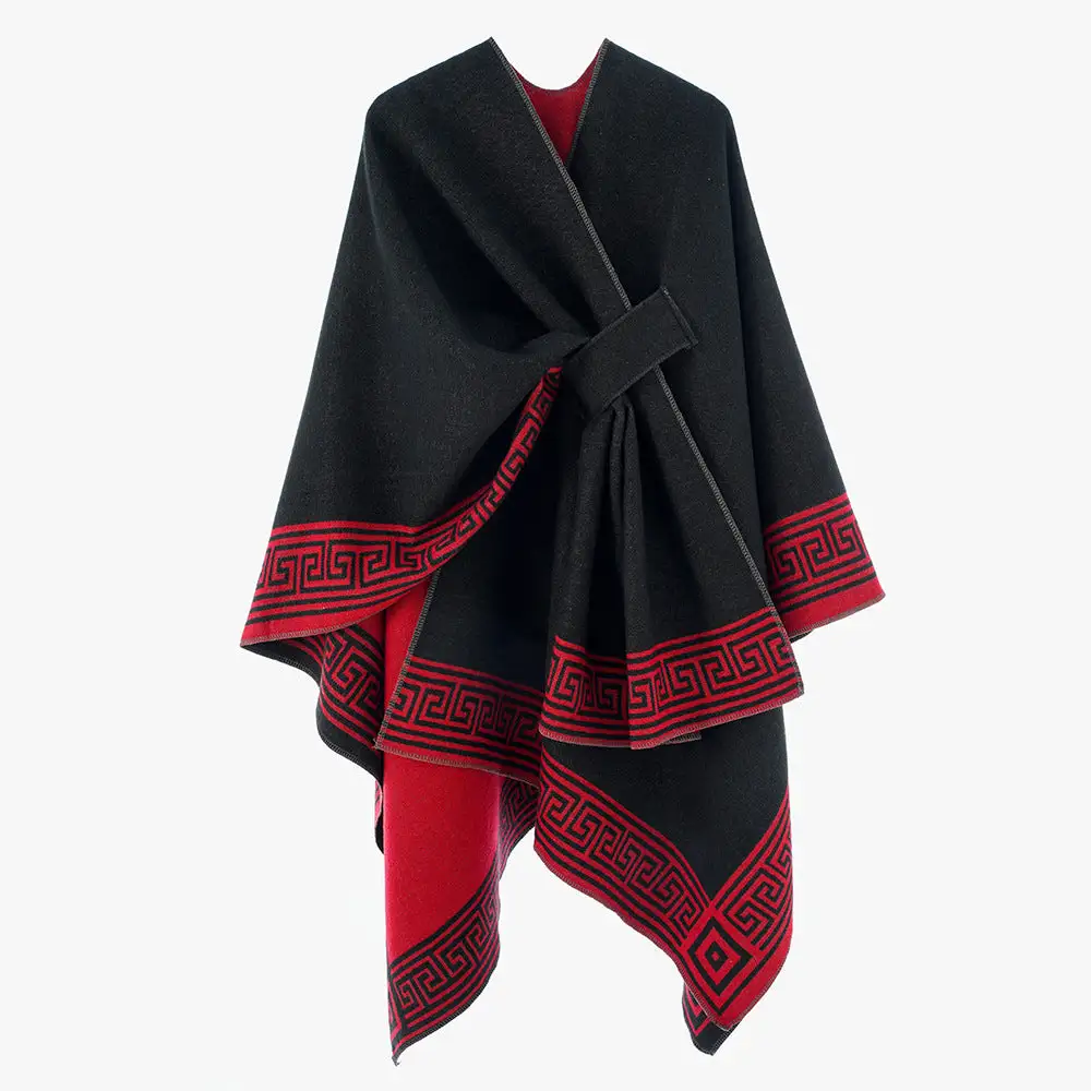 Reversible Cashmere Poncho Wrap