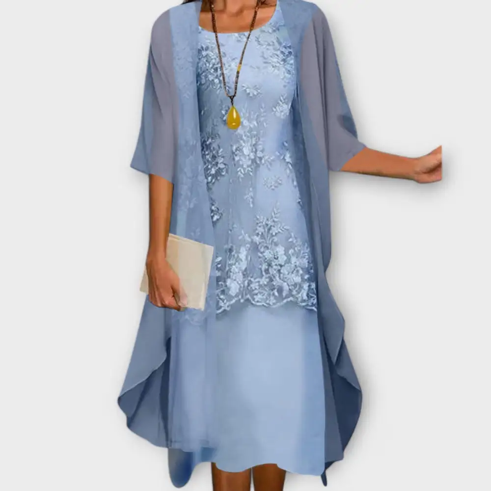 Lace Chiffon Two Piece Set
