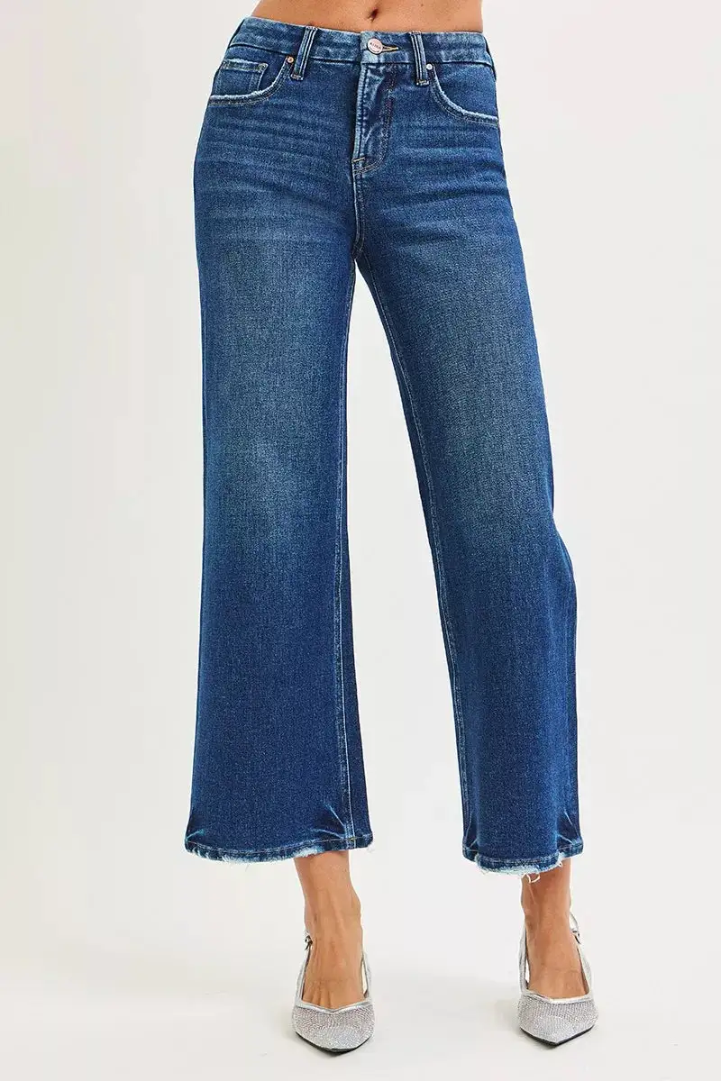 High Waist Wide Leg Stretch Denim Jeans