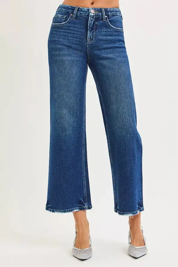 High Waist Wide Leg Stretch Denim Jeans