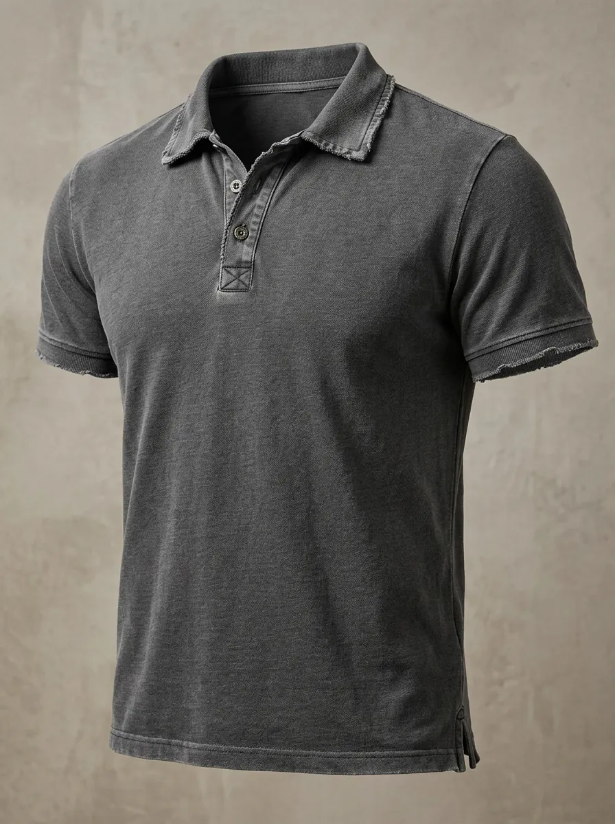 Refined Vintage-Inspired Men's Polo Shirt