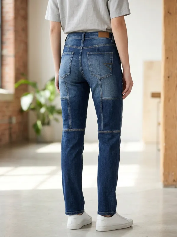 Women's Casual Fashion Patchwork Stitched Denim Jeans