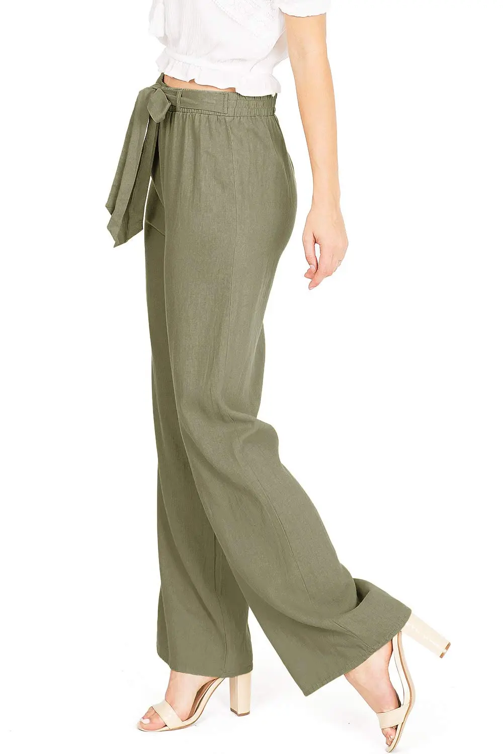 Tied Waist Linen Pants