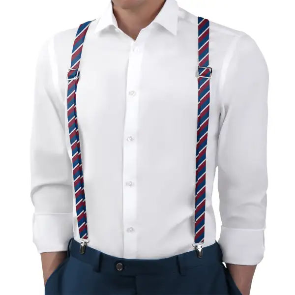 Streamlined Versatile Stripe Pattern Suspenders