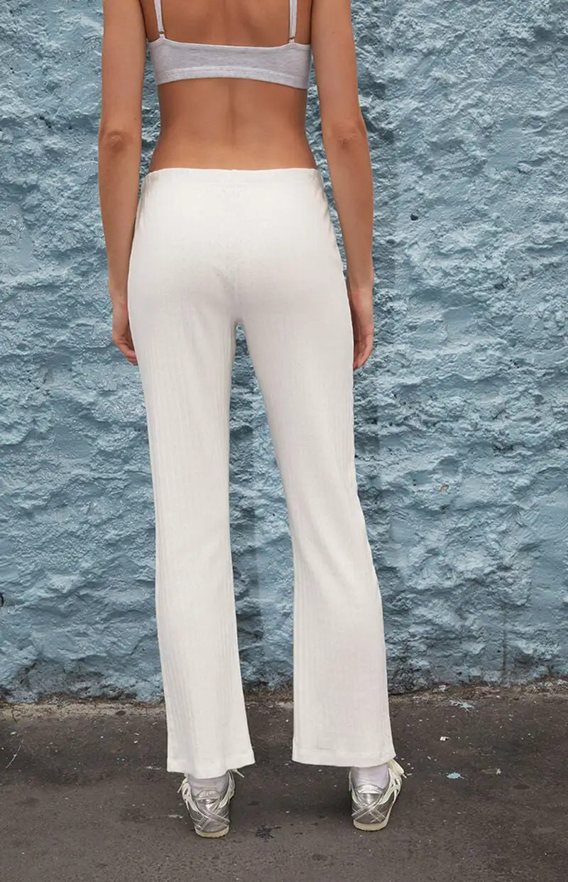 John Galt White Keira Pointelle Pajama Pants