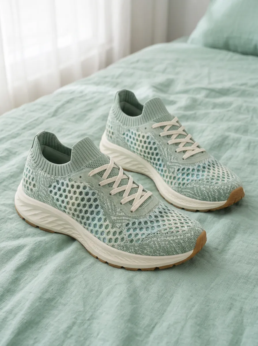 Women's Motion Mint Mesh Breathable Knitted Running Shoes Sneakers