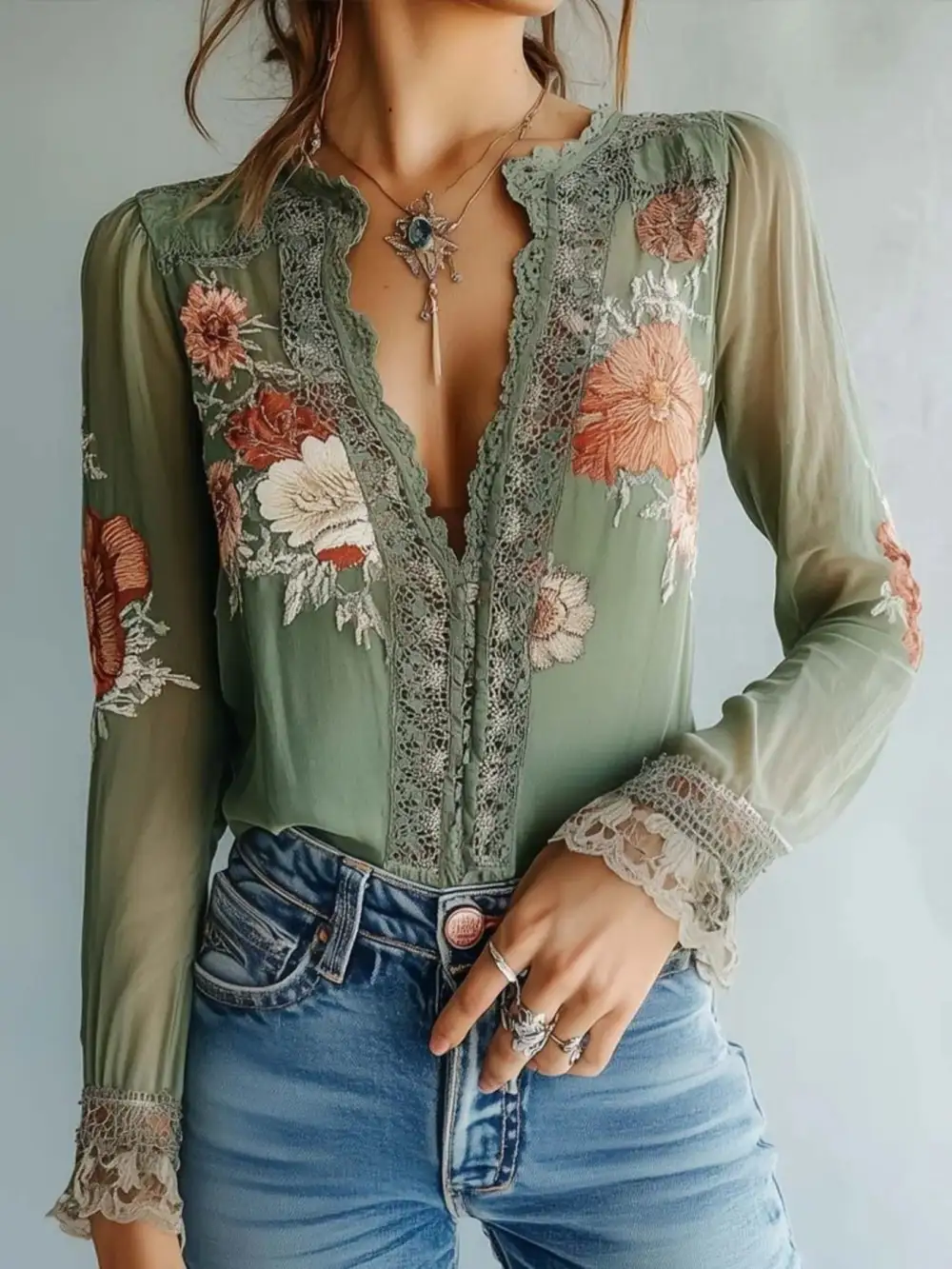 Lace Detail Blouse