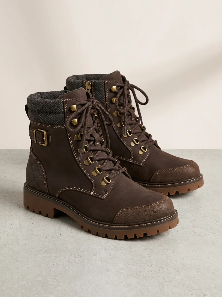 Active Herringbone Quilted Modern Look Unisex Warm Boots