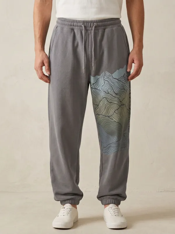 Mountain Line Illustration Cuffed Joggers