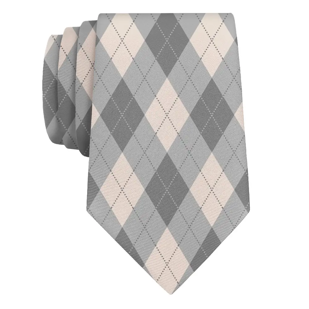 Polished Plaid Detail Necktie