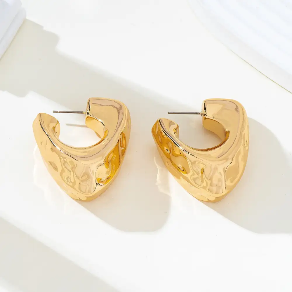 Hammered Tone Statement Hoops