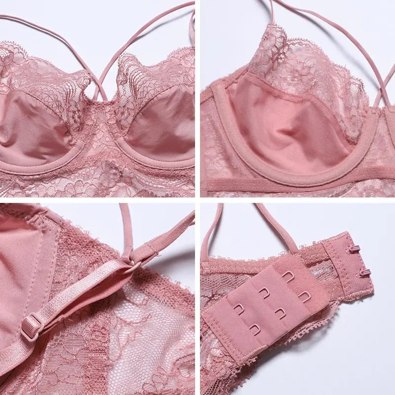 High-Waist Openwork Lace Lingerie Set