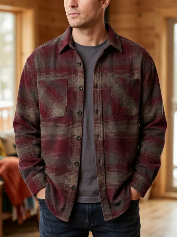 Pine Tree Plaid Twin Pocket Shirt