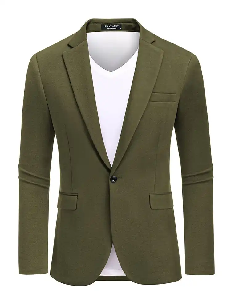 Casual One Button Knit Suit Jacket Sweater