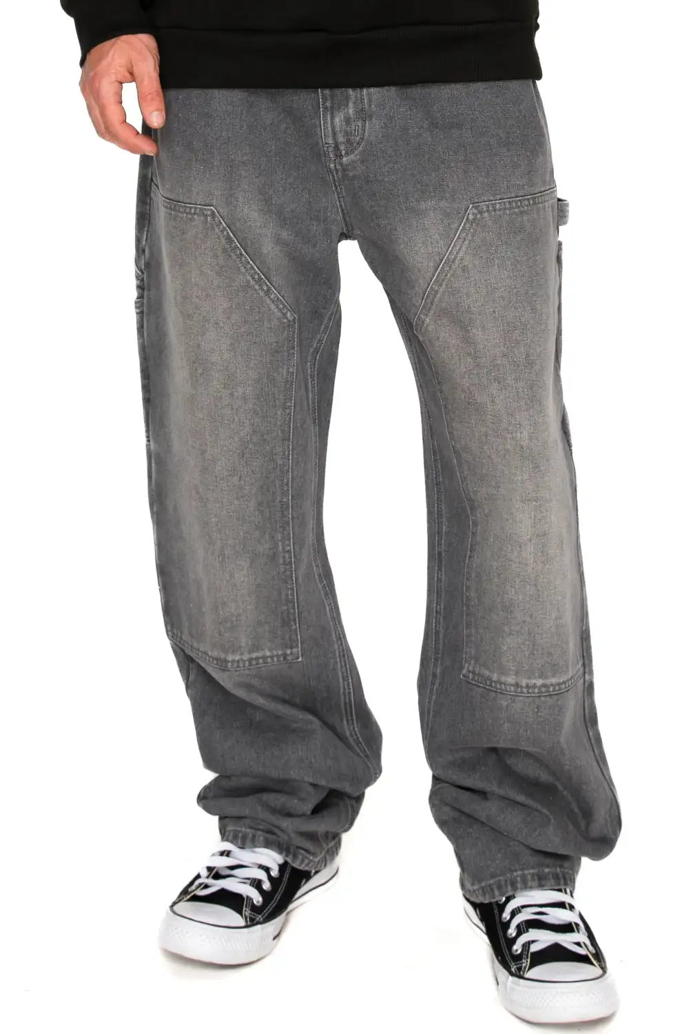 Men's Washed Baggy Fit Carpenter Denim Jeans
