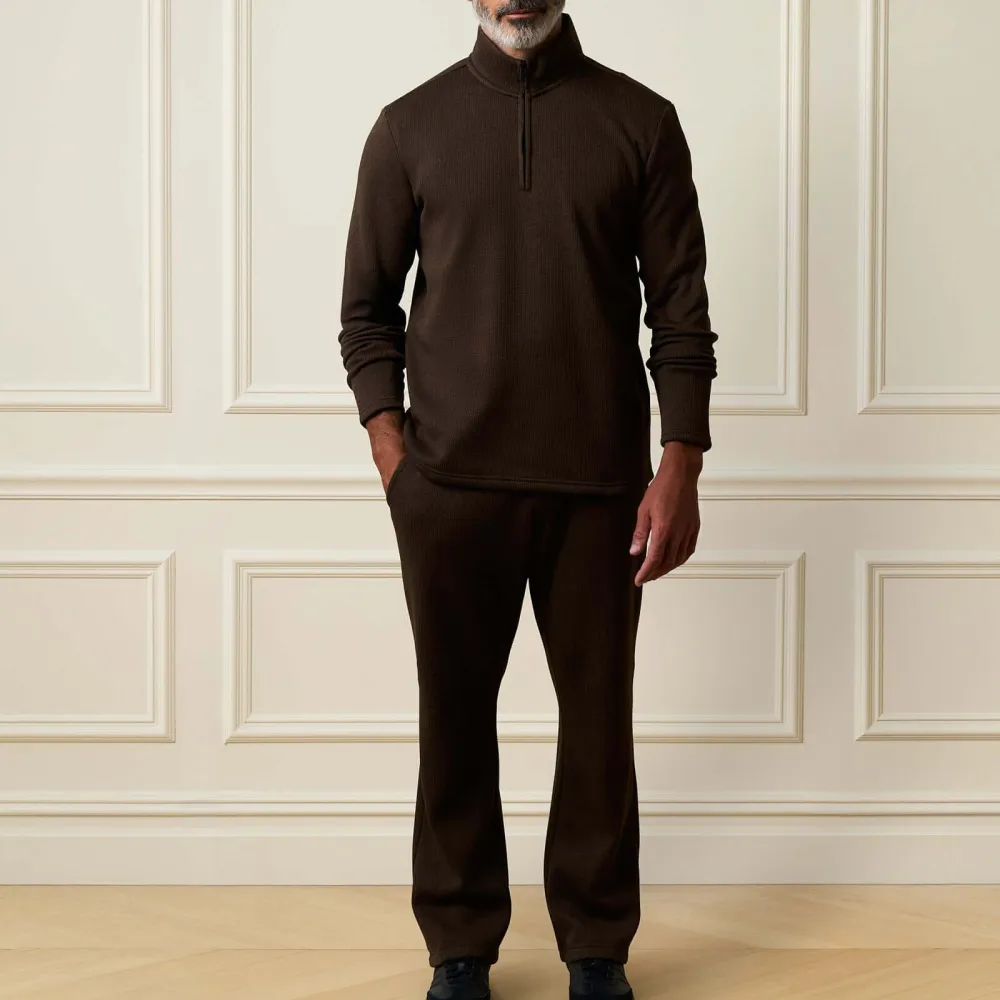 Men's Regular Fit Relaxed Quarter Zip Sweater
