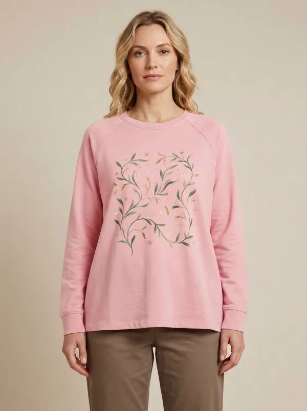 Women's Botanical Print Raglan Sweatshirt