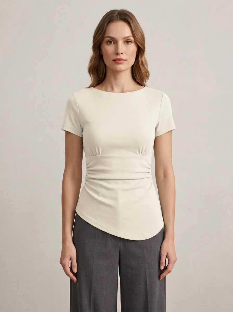 Waist-Ruched Ruched Fitted Fitted Top