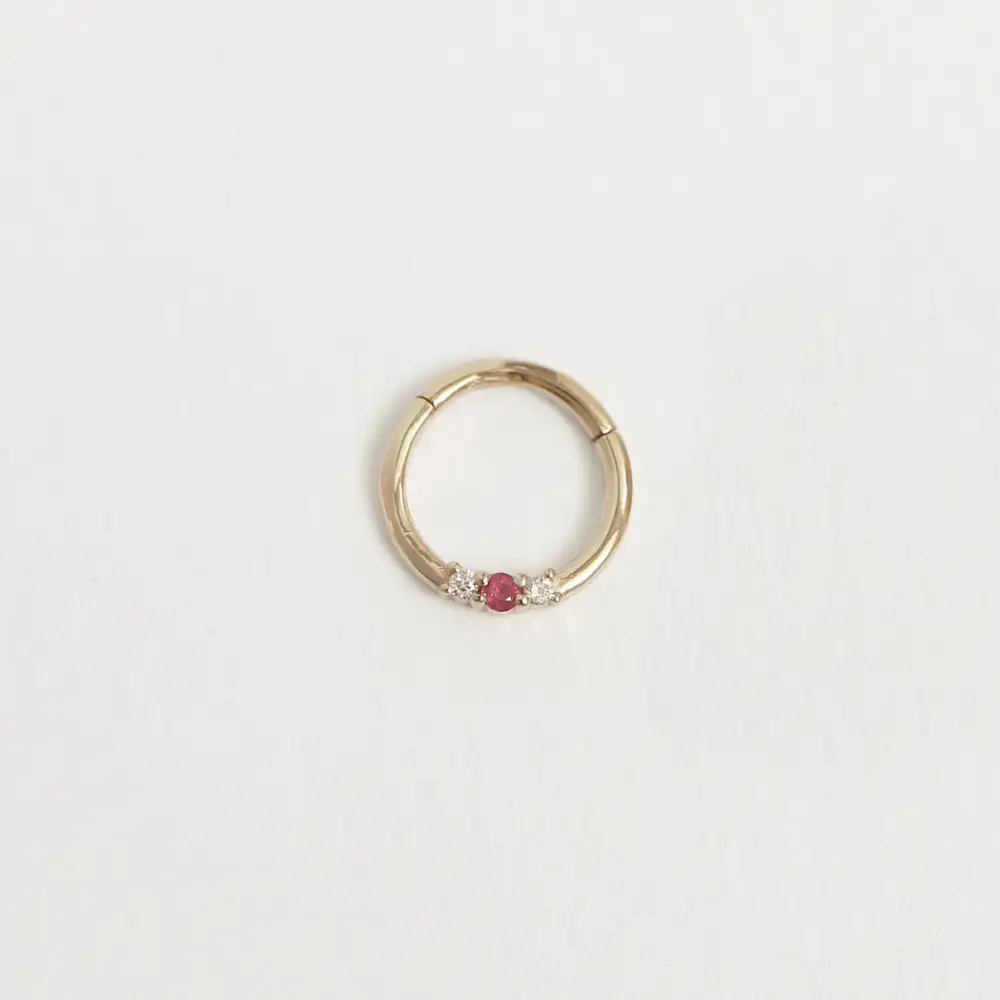 Diamond Sapphire Emerald Hoop Earring